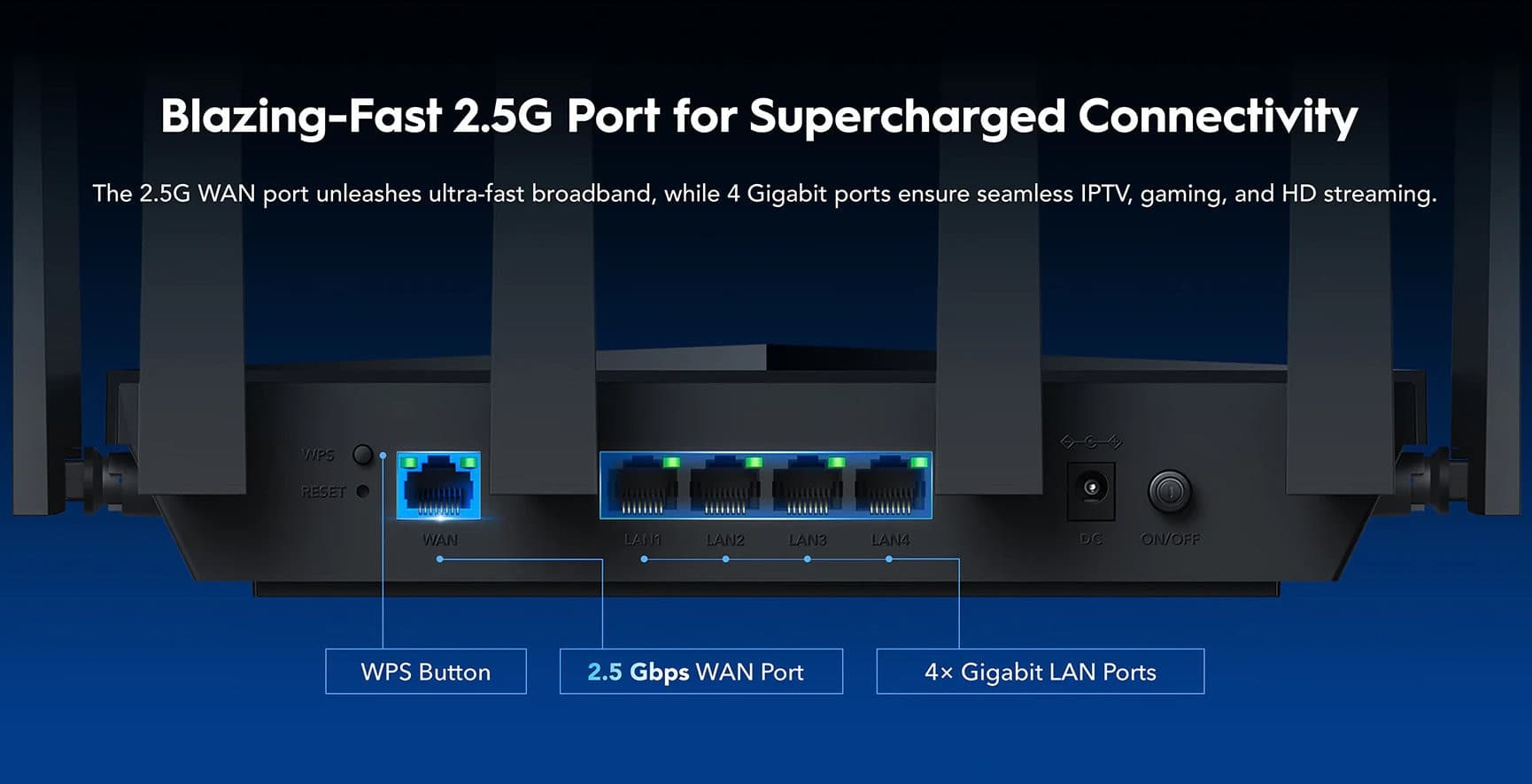 Mesh Router WiFi 7 Dual-Band Gigabit BE6500 2,5G WAN, WR6500H - 13