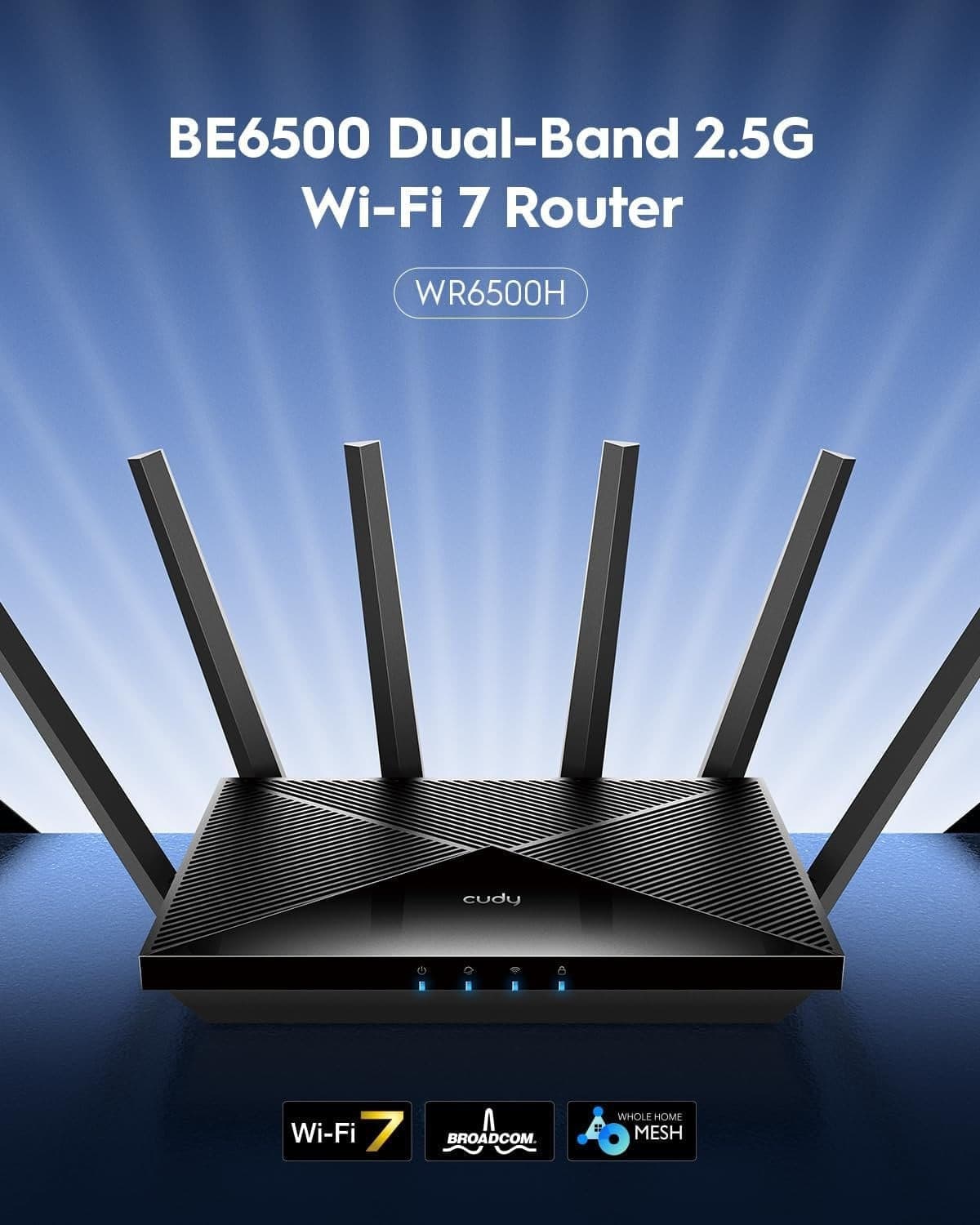 Mesh Router WiFi 7 Dual-Band Gigabit BE6500 2,5G WAN, WR6500H - 9