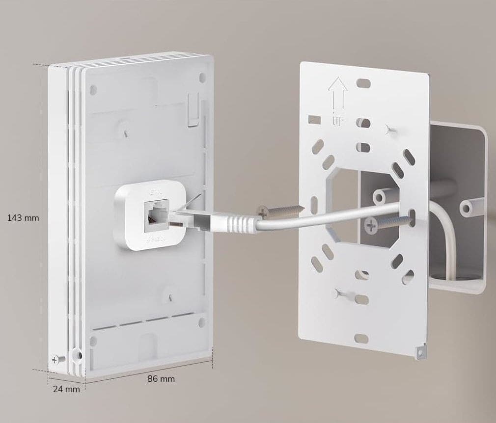 Punto di Accesso Wireless WiFi 5 Gigabit Dual Band AC1200 Poe con Supporto Mesh, a Muro, AP1300W - 3