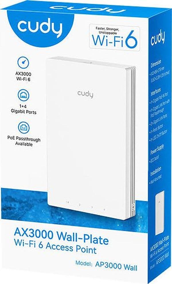 Punto di Accesso Wireless WiFi 6 Gigabit Dual Band AX3000 Poe con Supporto Mesh, a Muro, AP3000W - 13