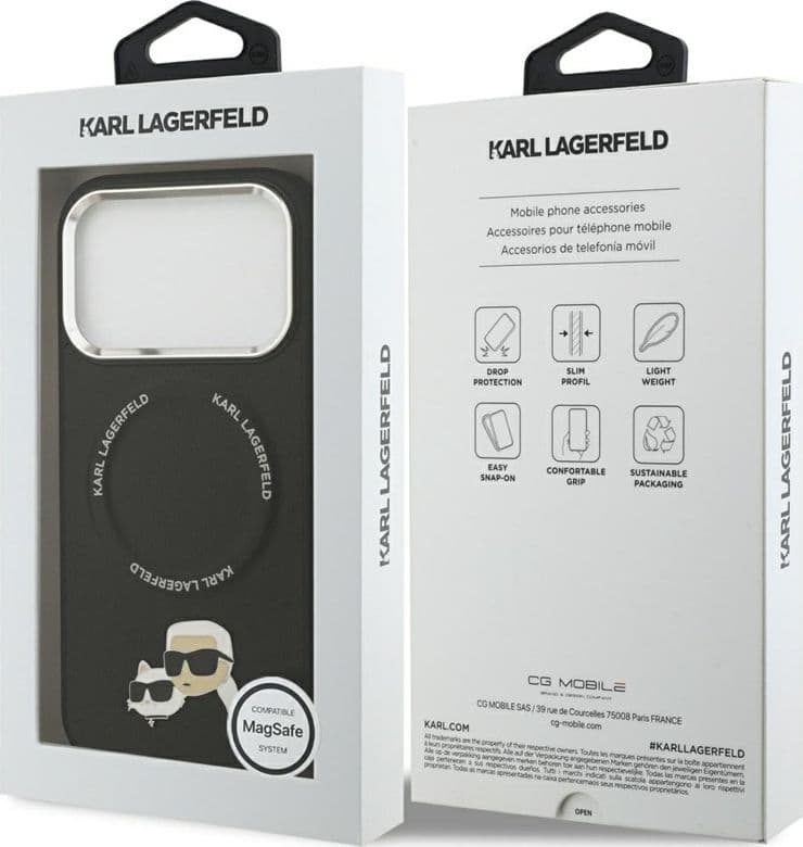 Karl Lagerfeld Karl & Choupette Pins MagSafe - Case for iPhone 17 Pro (black) - 16