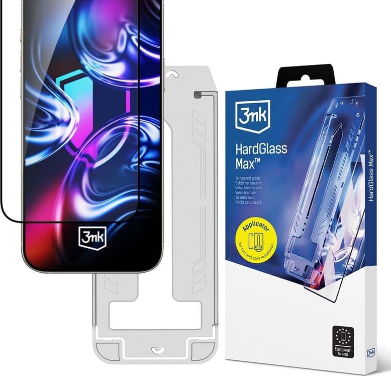 3mk HardGlass Max - Tempered Glass with Applicator for iPhone Air (Black) - 9
