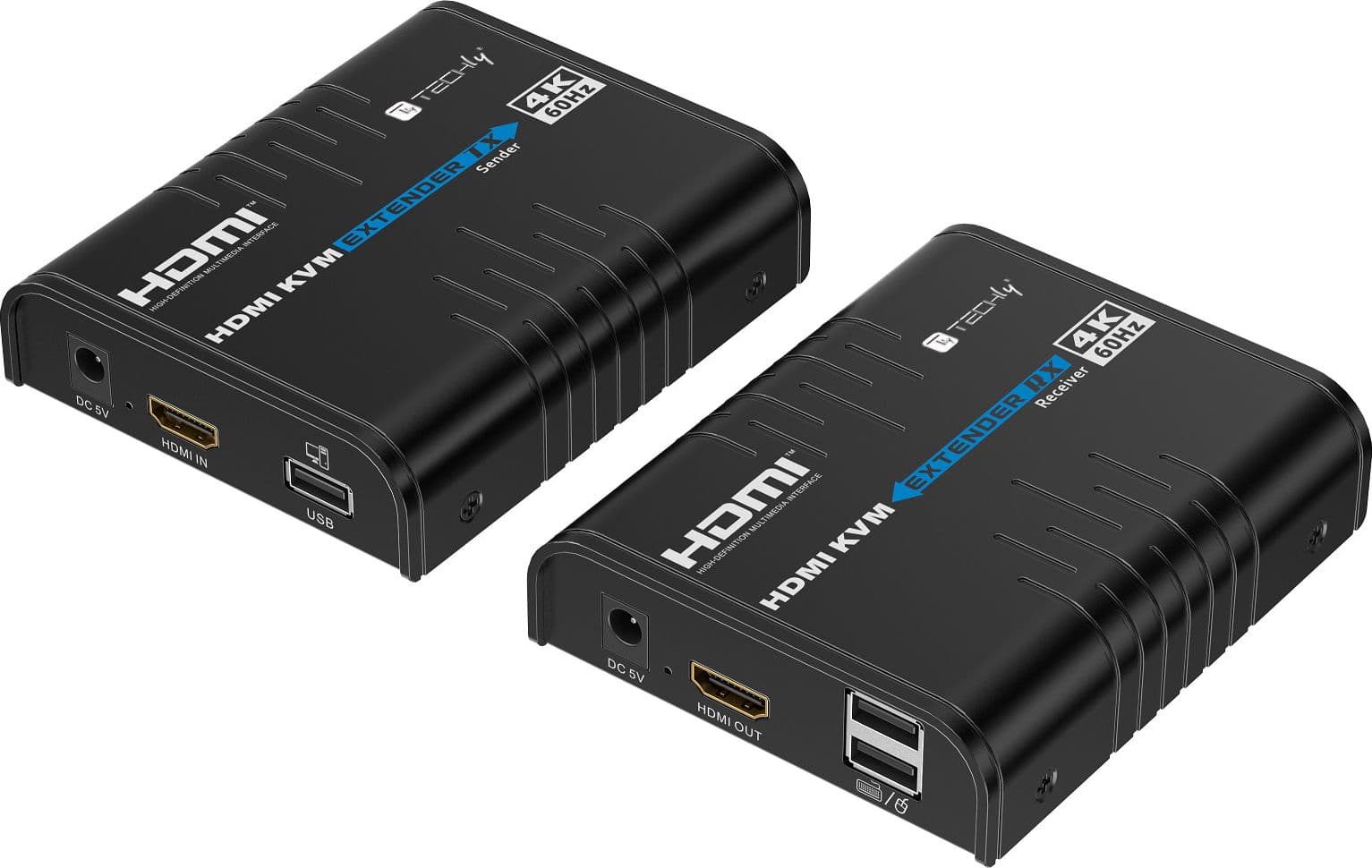 KVM HDMI 4K@60Hz Extender Cavo Cat.5/6 Nero - 7