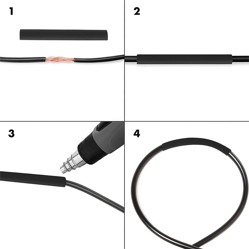 Set 300 Tubi Neri Guaina Termorestringente per Isolamento Cavi - 11