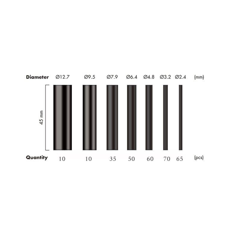 Set 300 Tubi Neri Guaina Termorestringente per Isolamento Cavi - 3