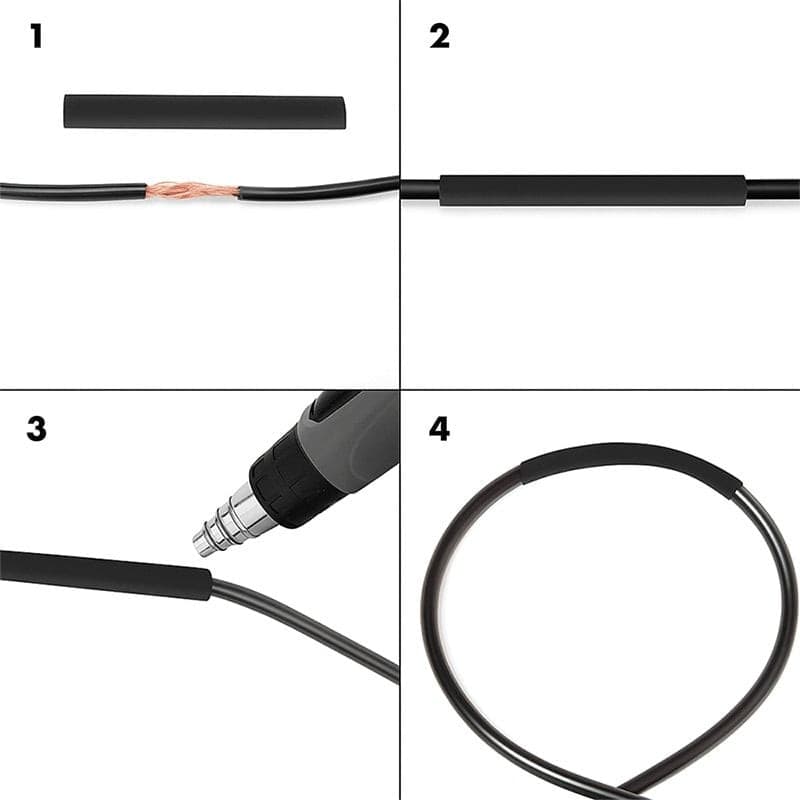 Set 300 Tubi Neri Guaina Termorestringente per Isolamento Cavi - 4