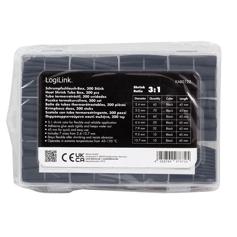 Set 300 Tubi Neri Guaina Termorestringente per Isolamento Cavi - 6