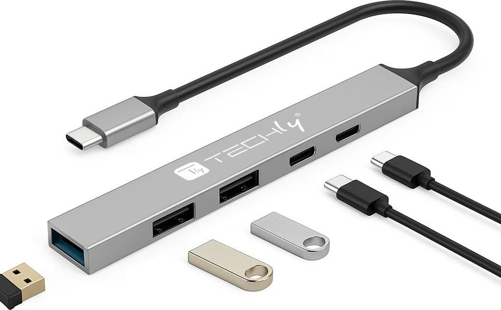 Hub USB 3.2 a 5 porte USB-A/USB-C&trade Slim in Metallo - 5