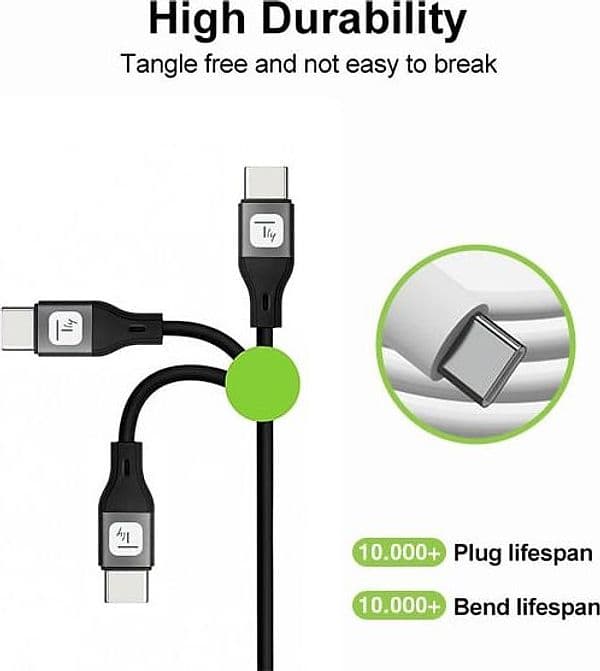 Cavo USB-C&trade Maschio/Maschio USB 2.0 in Silicone 1m Nero - 3