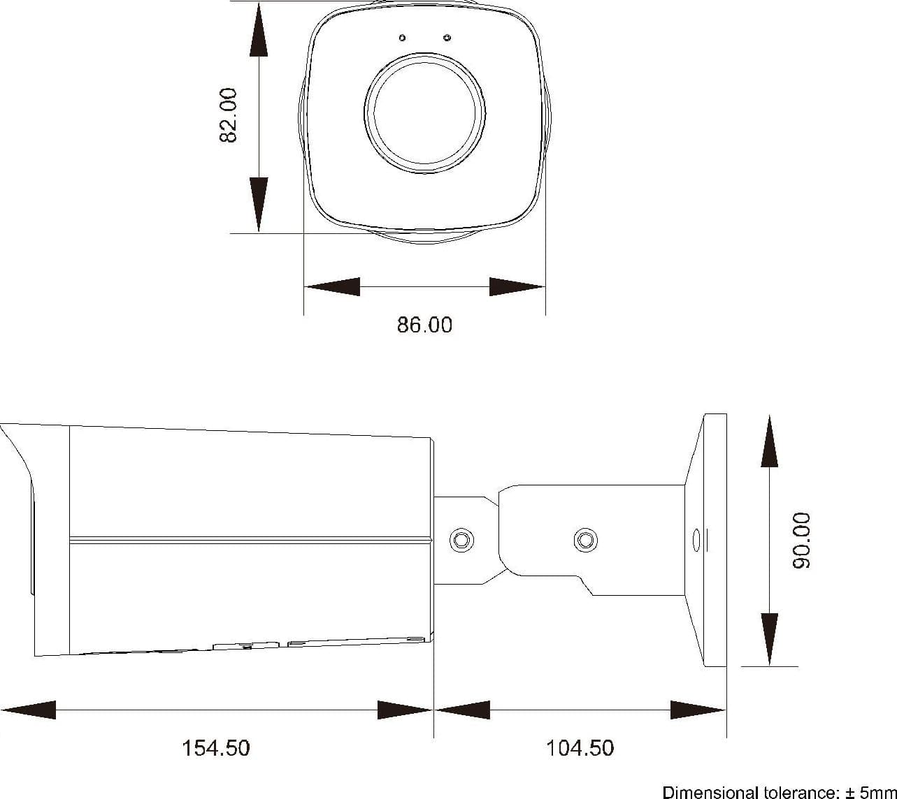 Telecamera IP Motorizzata Bullet PoE IR H.265 da 5MP IP67 Rilevamento Basato su AI, DGM5545AGCAT - 2
