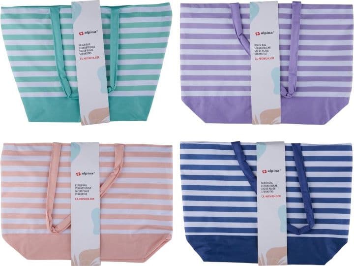 Alpina - Striped Beach Bag 49.3x16x34 cm (Navy / White) - 3