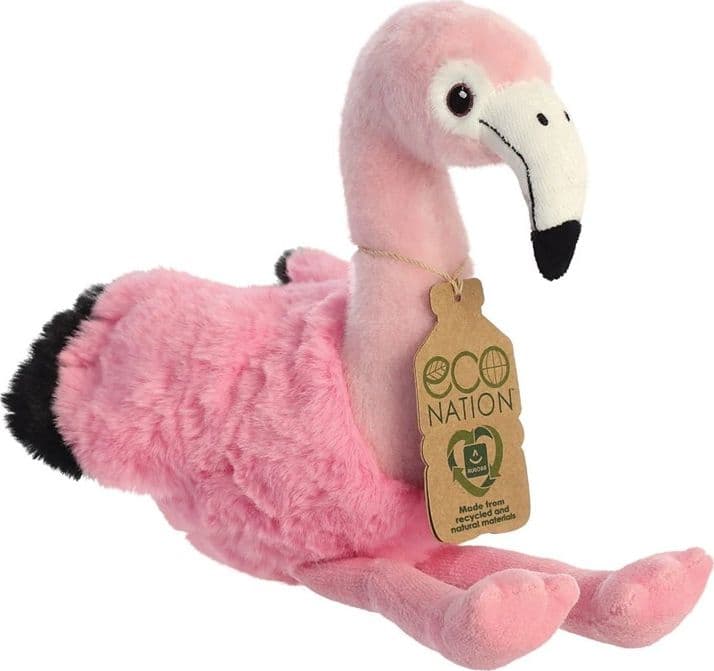 Eco Nation – Plush Toy / Cuddly Sitting Flamingo 27 cm Eco-Friendly - 11