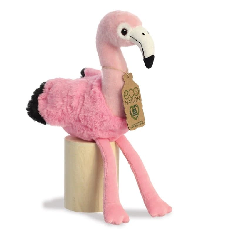 Eco Nation – Plush Toy / Cuddly Sitting Flamingo 27 cm Eco-Friendly - 14