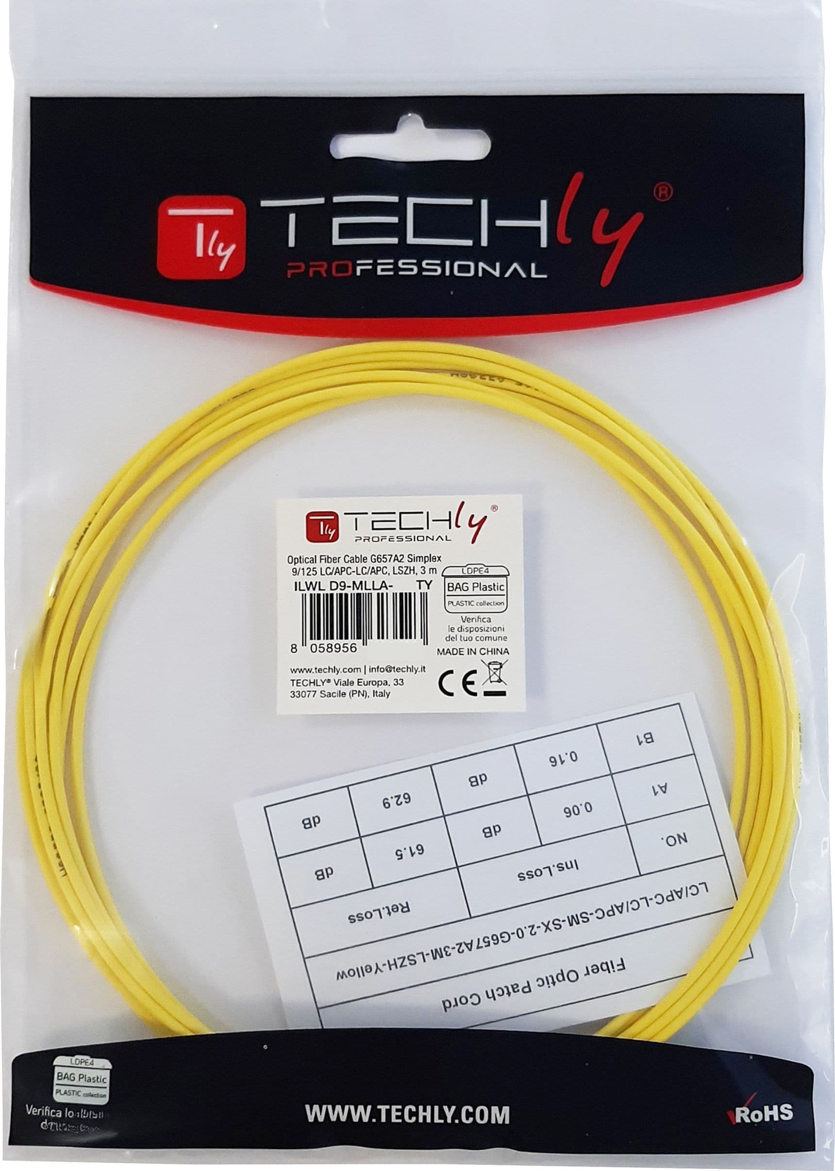 Cavo Fibra Ottica Monomodale OS2 LC/APC LC/APC 9/125 2 m - 8