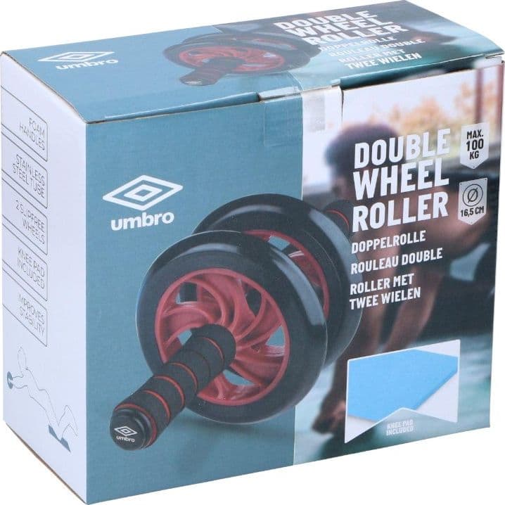 Umbro - Dual-wheel ab roller with mat (Blue) - 5
