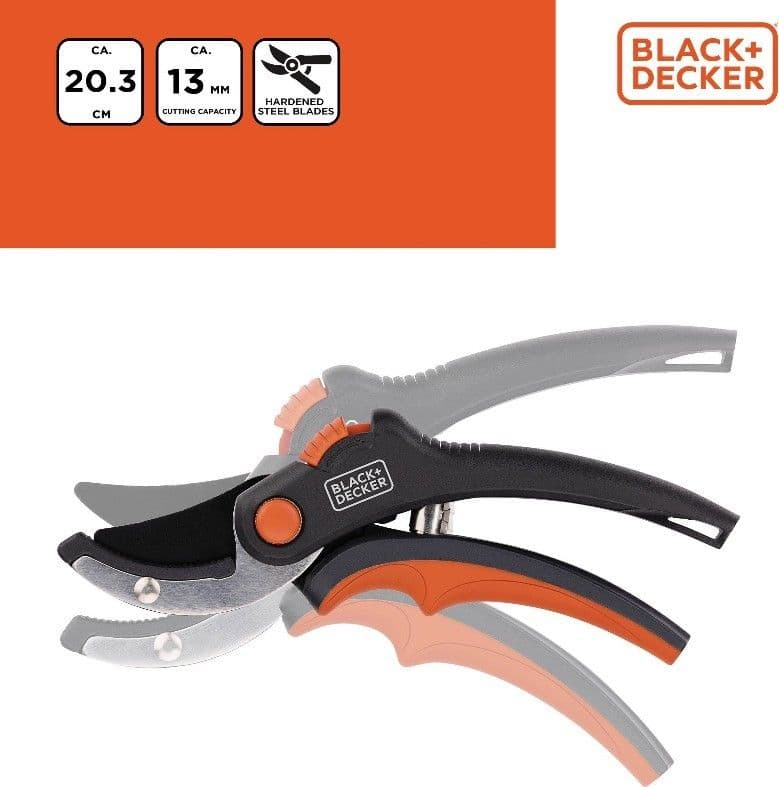 Black&Decker - Garden Shears for Flowers / Hedges with Hardened Steel Blade - 16