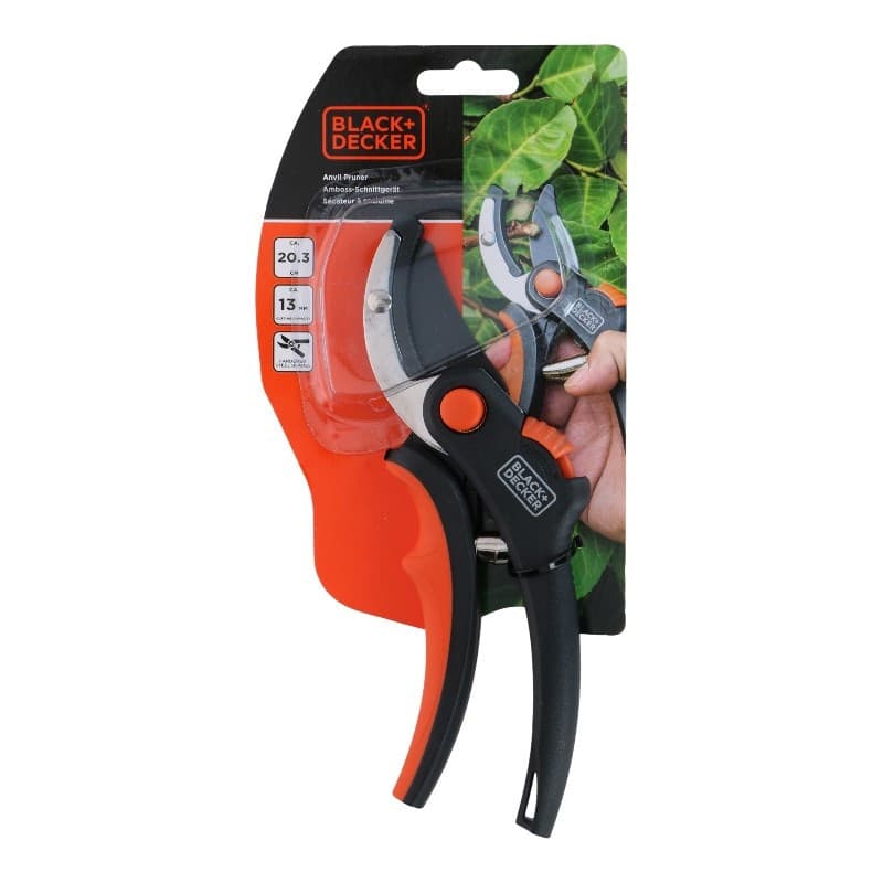 Black&Decker - Garden Shears for Flowers / Hedges with Hardened Steel Blade - 7
