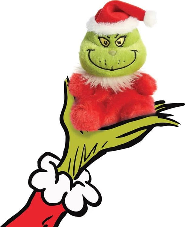 Grinch - Plush toy / cuddly sitting Grinch in Santa Claus outfit 13 cm from the Palm Pals collection Eco-Friendly - 6