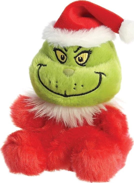 Grinch - Plush toy / cuddly sitting Grinch in Santa Claus outfit 13 cm from the Palm Pals collection Eco-Friendly - 7