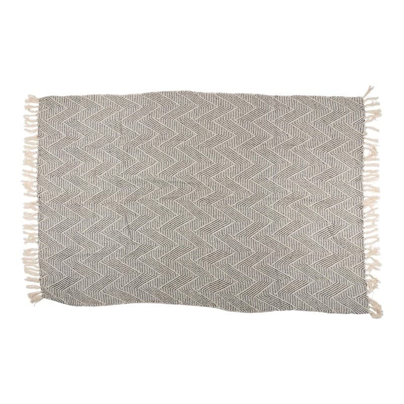 Arti Casa - Coperta in cotone a spina di pesce 130x170 cm (Nero / Bianco) - 4