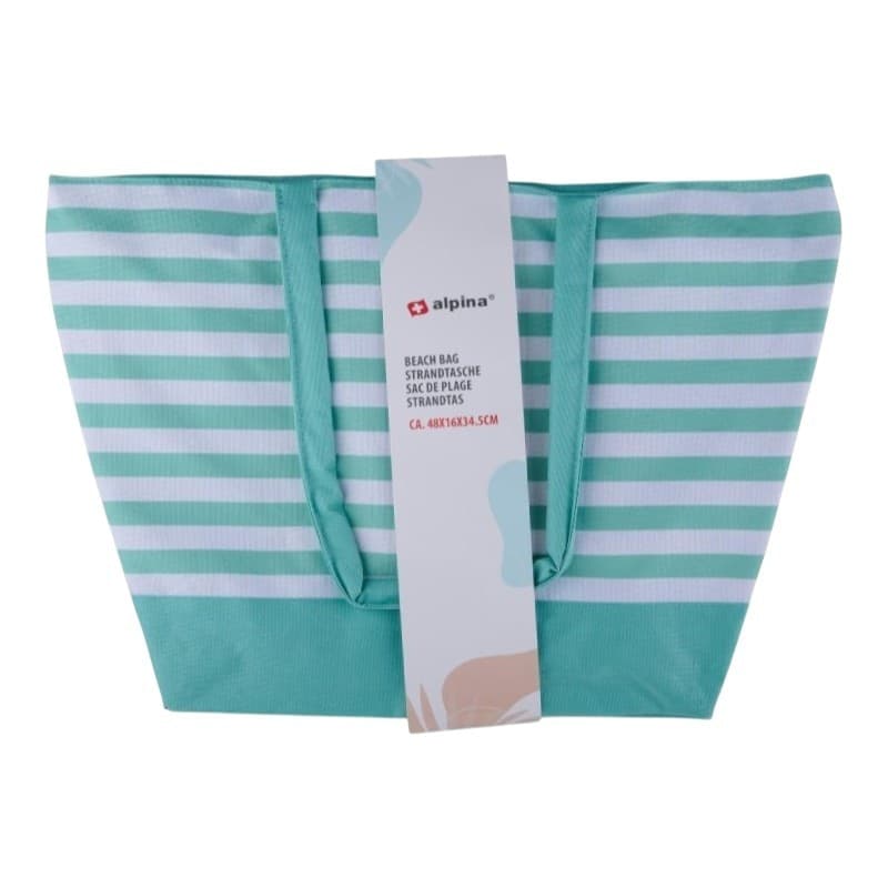 Alpina - Striped Beach Bag 49.3x16x34 cm (Turquoise / White) - 4