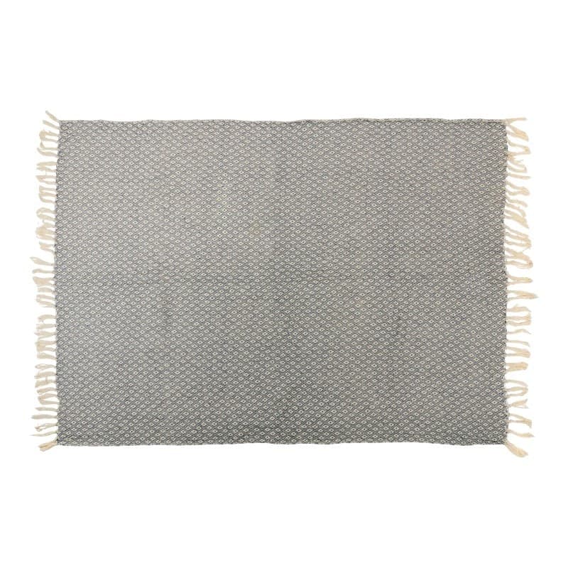 Arti Casa - Coperta in cotone con motivo a rombi 130x170 cm (blu/bianco) - 4