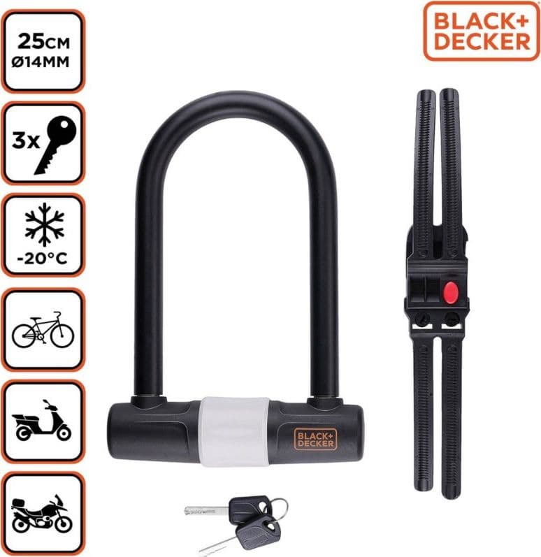 Black&Decker - Bicycle Lock / U-Lock 14x25 cm - 3