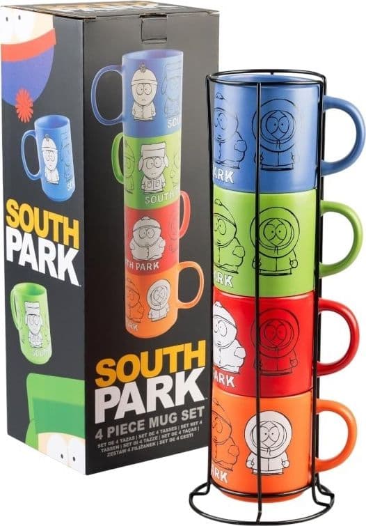 South Park - Set of 4 Ceramic Mugs with Stand 300 ml - 8