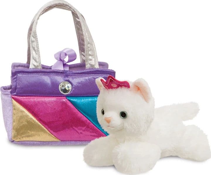 Fancy Pals – Peluche Principessa Gatto con Corona Rosa in Borsa Arcobaleno 20 cm Eco-Friendly - 2