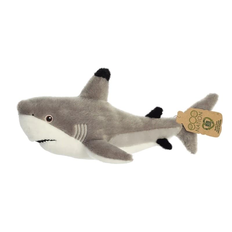 Eco Nation – Plush Toy / Cuddly Blacktip Shark 38 cm Eco-Friendly - 9