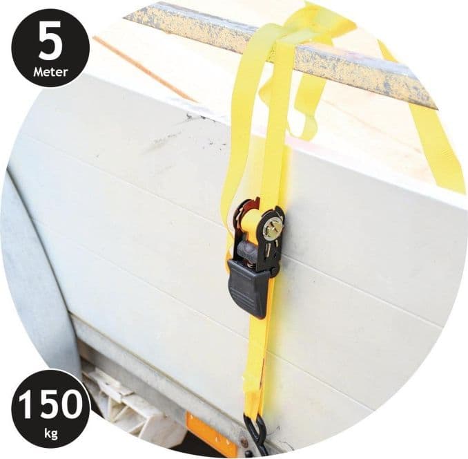 Dunlop - Ratchet Tie Down Strap with Locking Mechanism 5 m / 150 kg 2 pcs - 2