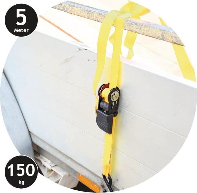 Dunlop - Ratchet Tie Down Strap with Locking Mechanism 5 m / 150 kg 2 pcs - 4