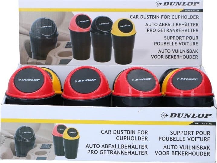 Dunlop - Car Trash Bin 400 ml 10x17 cm (Yellow / Black) - 8