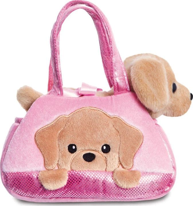 Fancy Pals – PeekaBoo Labrador Peluche in una borsa rosa 20 cm Ecologico - 2