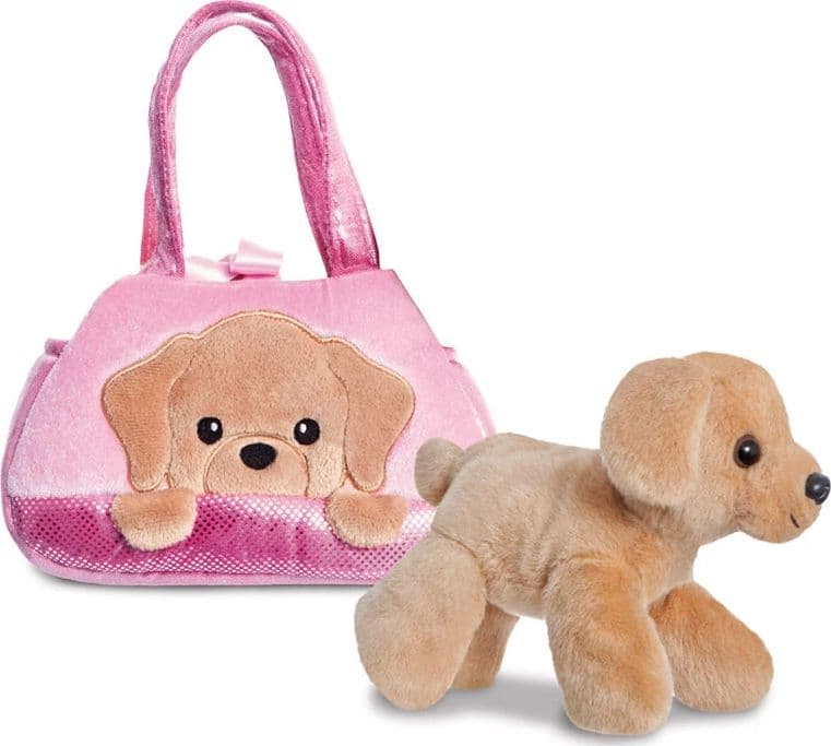 Fancy Pals – PeekaBoo Labrador Peluche in una borsa rosa 20 cm Ecologico - 3