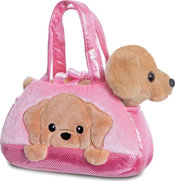 Fancy Pals – PeekaBoo Labrador Peluche in una borsa rosa 20 cm Ecologico - 5