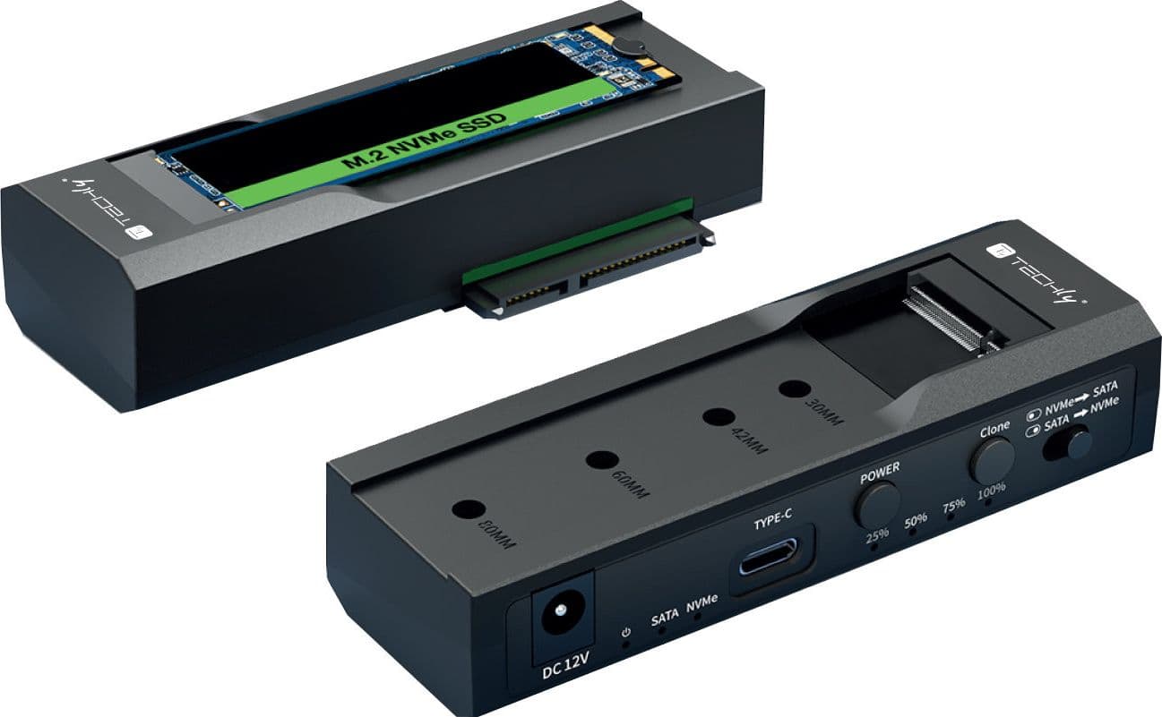 Adattatore/Duplicatore per HDD/SSD SATA da 2,5”/3,5” e SSD NVME M.2 - 9