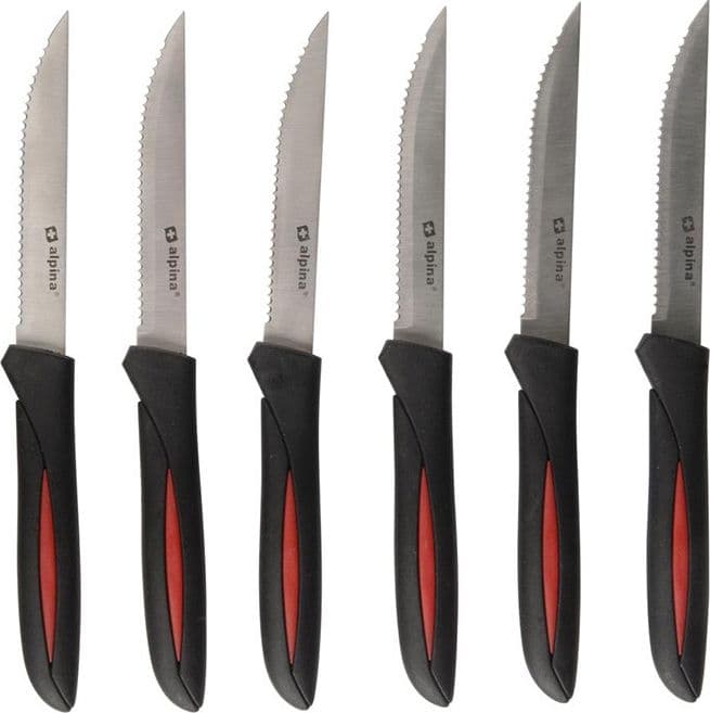Alpina - INOX stainless steel steak knife set 23 cm 6 pcs. (black) - 4