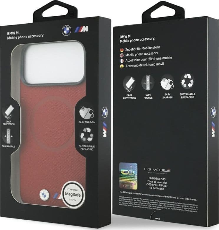 BMW M FW Metal Logo MagSafe - Case iPhone 17 Pro Max (red) - 16