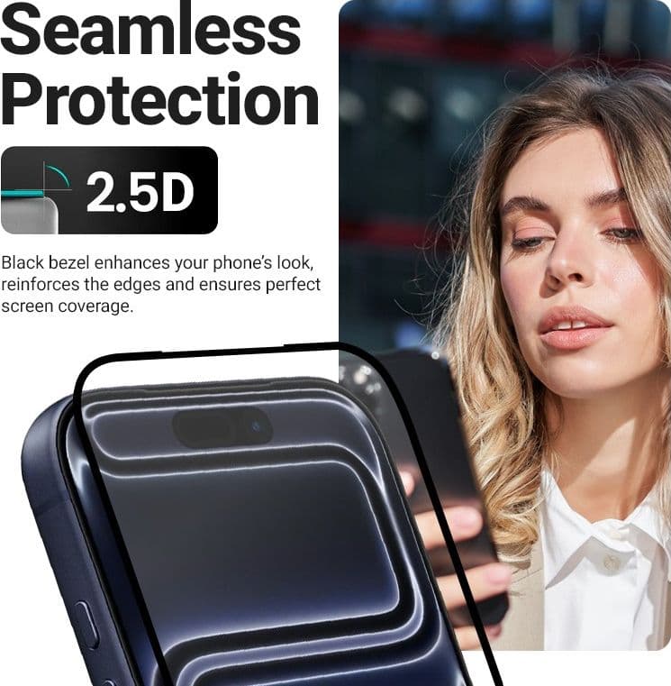 Crong EasyShield 2-Pack - Vetro temperato per iPhone 17 / iPhone 17 Pro / iPhone 16 Pro (2 pezzi) - 13