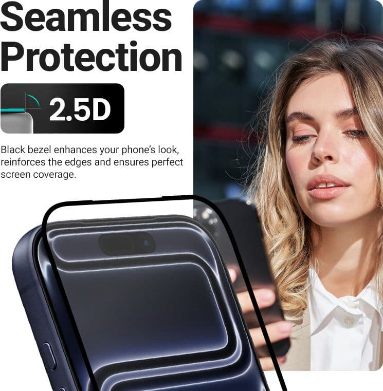 Crong EasyShield 2-Pack - Vetro temperato per iPhone 17 / iPhone 17 Pro / iPhone 16 Pro (2 pezzi) - 6