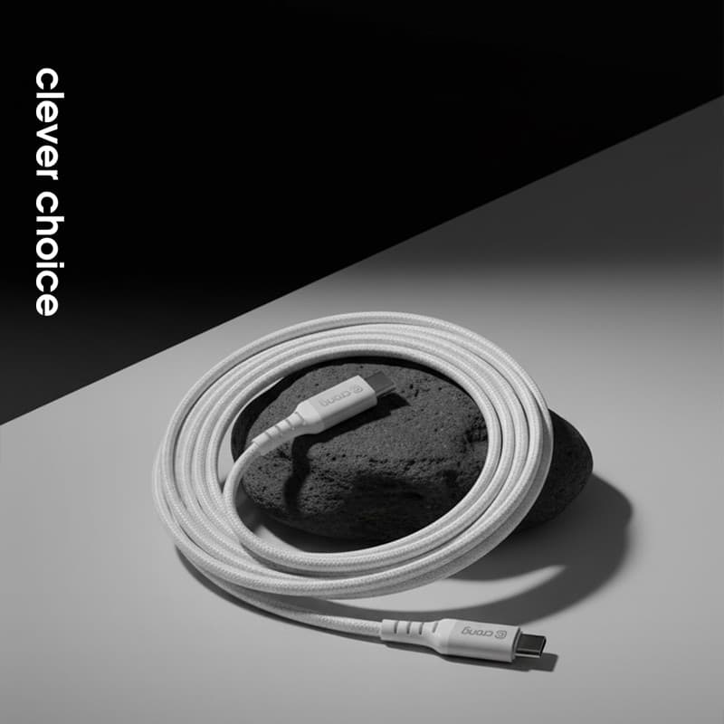 Crong Armor Link - Cavo USB-C a USB-C da 100 W PD 5 A, 200 cm (bianco) - 4