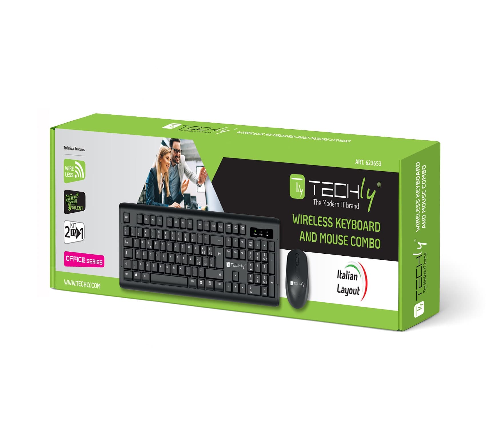 Kit Tastiera e Mouse 1600 Dpi Wireless Nero - 3