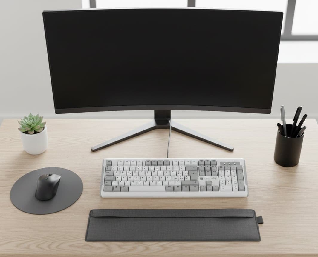Tastiera Standard USB con Cavo, Bianco e Grigio - 5