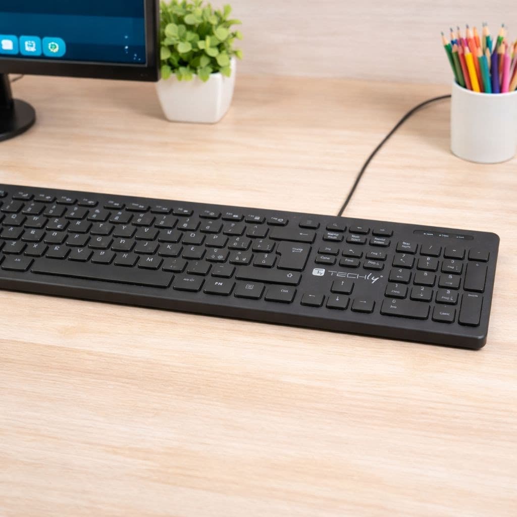 Tastiera USB Standard 109 Tasti Layout Italiano e Hub 3 Porte USB Nero - 9