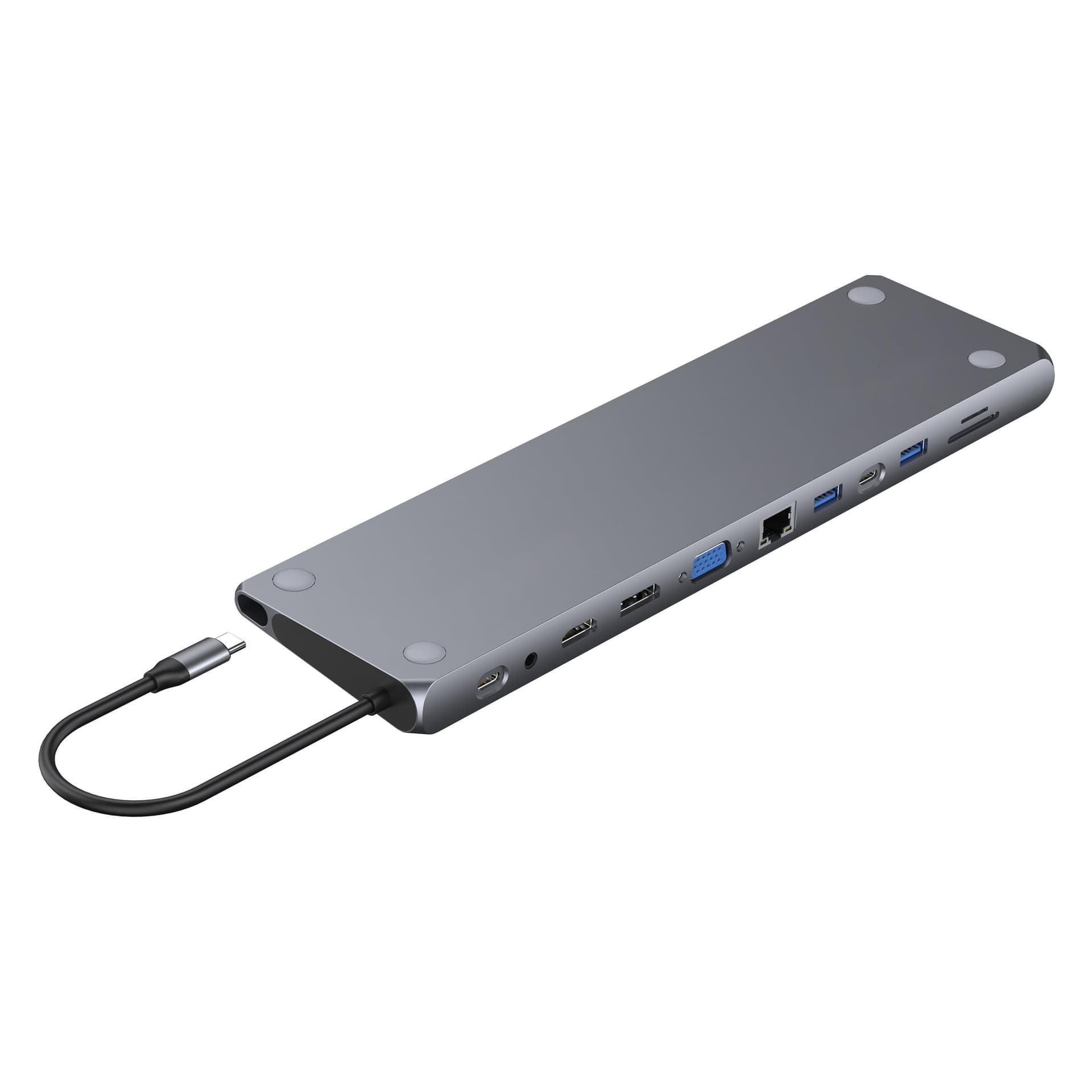 Docking Station 12 in 1 USB-C&trade Hub VGA HDMI DP RJ45 con Lettore Micro SD/SD - 4