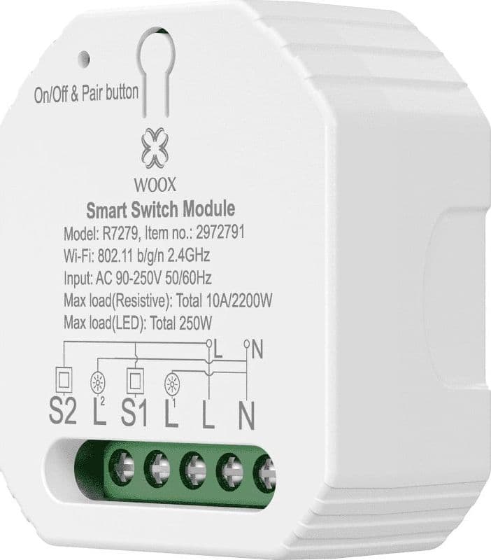 Smart Switch a 2 canali WiFi 2.4GHz, R7279