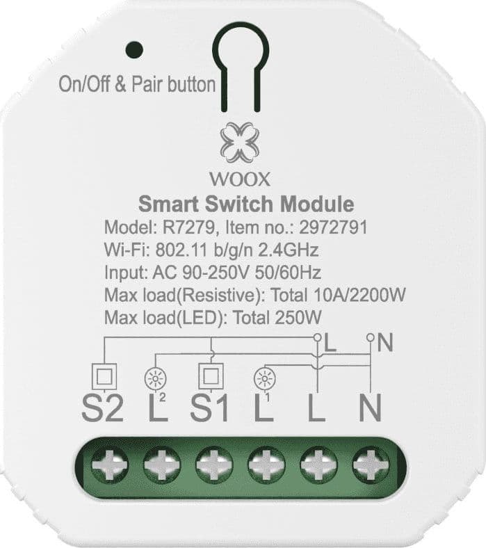 Smart Switch a 2 canali WiFi 2.4GHz, R7279 - 3