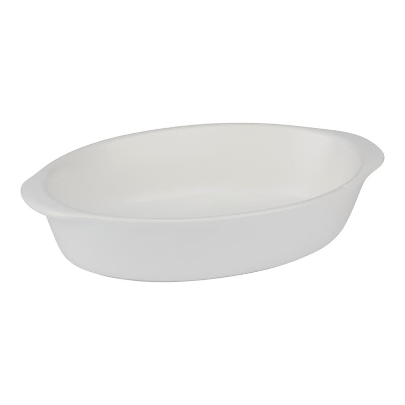 Alpina - Teglia da forno in ceramica, ovale, 20x12x5 cm, 470 ml (bianco)