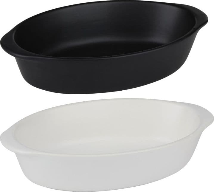 Alpina - Teglia da forno in ceramica, ovale, 20x12x5 cm, 470 ml (bianco) - 4